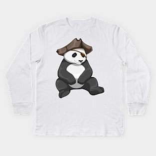 Panda Pirate Pirate hat Kids Long Sleeve T-Shirt